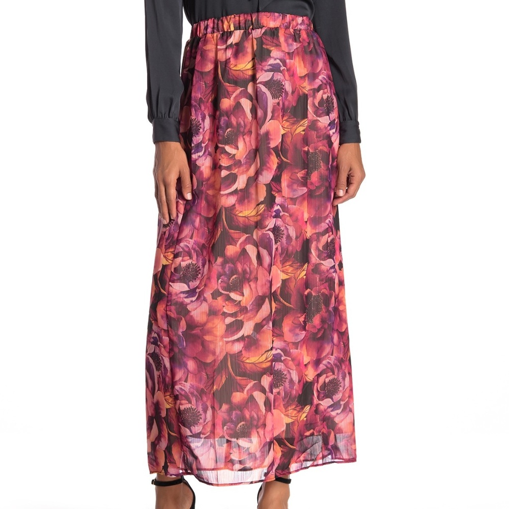 NWT! ECI Long Floral High Waisted Skirt!